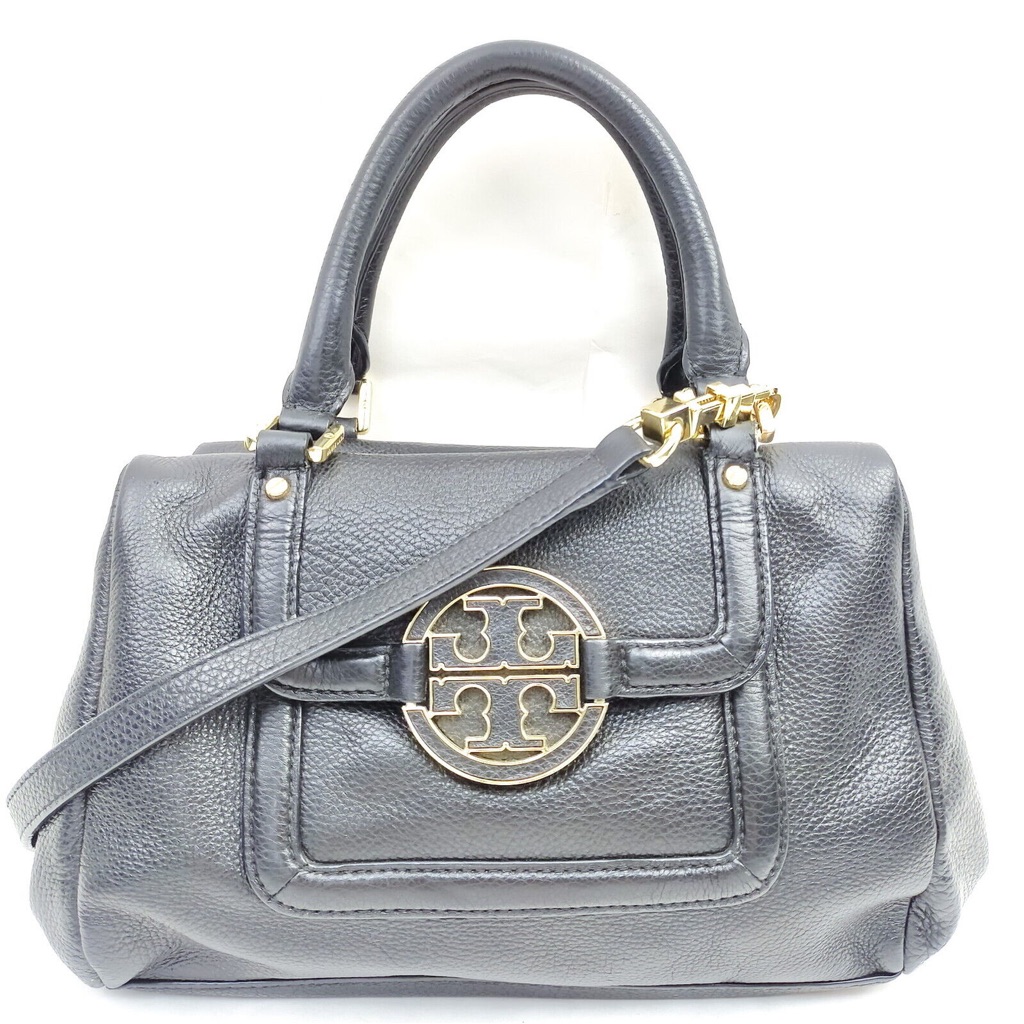 Tory Burch Hand Bag Black Leather